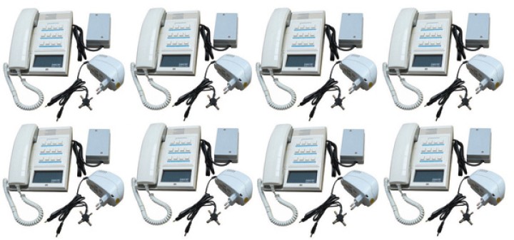 Pack 8 handset master sprechstellen fur 12 + 8 intercom power supply jr international - 1