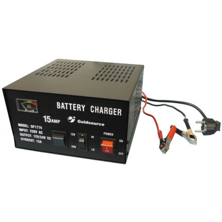 Battery charger battery charger 12/24v 15a 220vac output 220v metal case silverline windows - 1