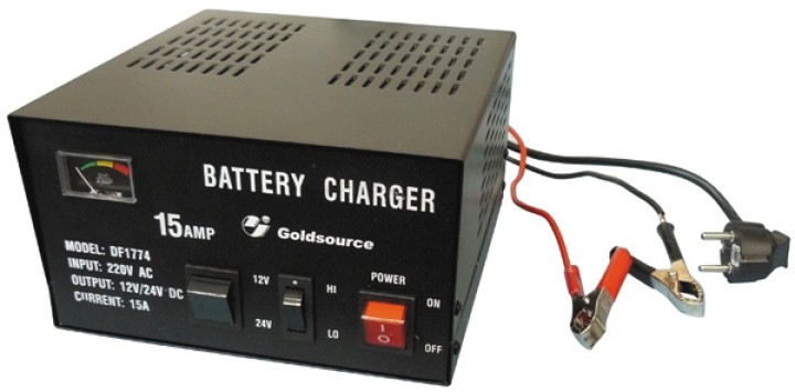 Cargador acumulator bateria recargable 220vca 220v salida 12 24v 15a cofre metal silverline windows - 1