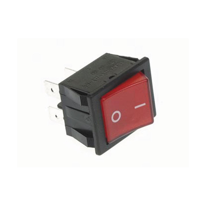 Leistungswippenschalter 10a 250v dpst ein aus rote wippe mit i o velleman - 4