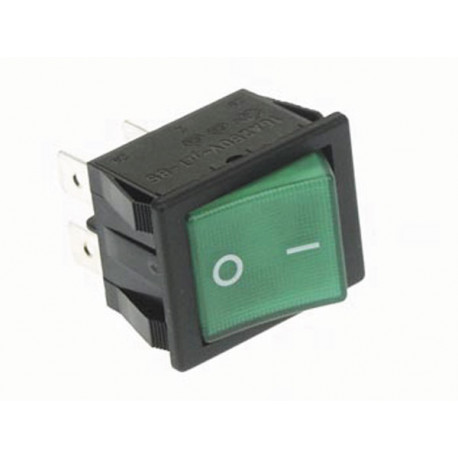 Power rocker switch 10a 250v dpst on off with green neon light velleman - 2