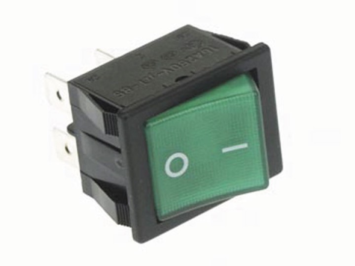 Power rocker switch 10a 250v dpst on off with green neon light velleman - 2