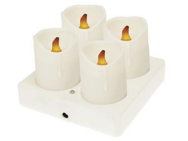 Juego de 4 velitas con leds recargables velleman - 1