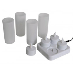 Set of 4 rechargeable led candles velleman - 2