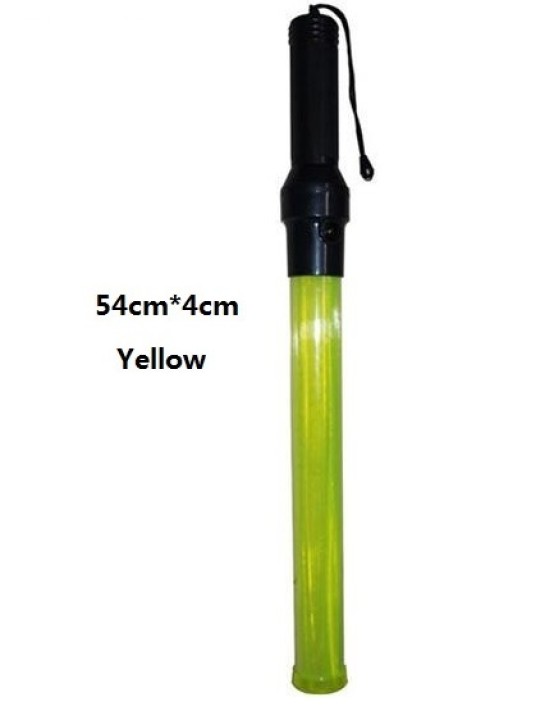 Traffic police baton yellow lightingtraffic led safety control reflective warning stick flashlight jr international - 1