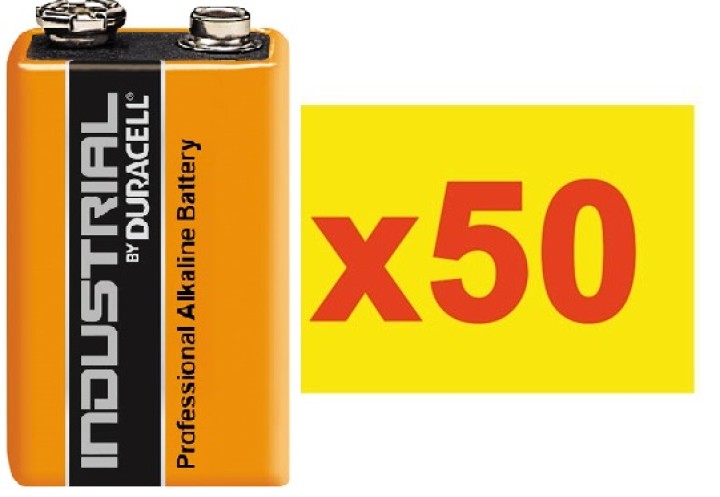 9v batteria elettrica (50 pezzi) lr22 alcalina 500ma hq 6lf22 am6 6lr61 1604a a1604 mn1604 522 4022 duracell - 1