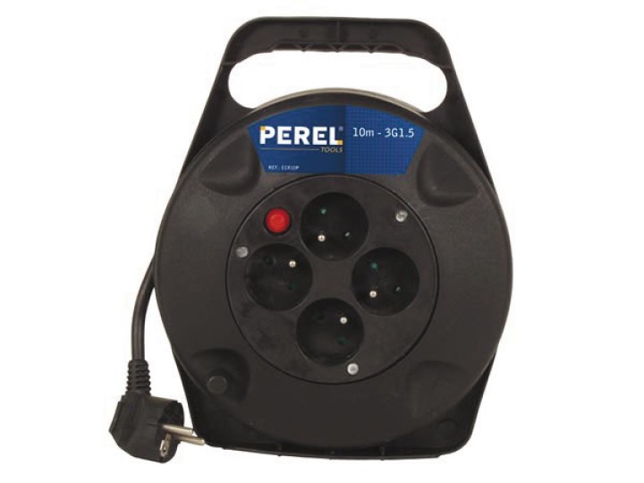 Enrollacables, 4 tomas con fusible 10m velleman - 1
