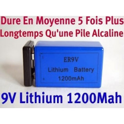 9v 1200ma batería de litio 6f22 6lf22 am6 1604a 6lr61 mn1604 a9v 522 a1604 4022 larga duración (100 pilas) varta - 1
