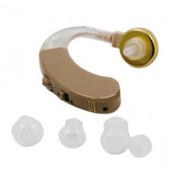 Hearing Amplifier Aid Fits Either Ear (Left or Right) Digital Sound Amplification - Behind The Ear Barely Visible - Adjustable V