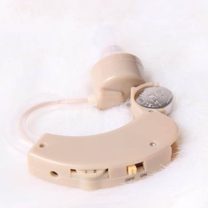 Hearing Amplifier Aid Fits Either Ear (Left or Right) Digital Sound Amplification - Behind The Ear Barely Visible - Adjustable V