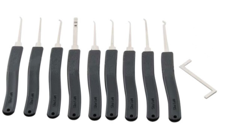 Kit apertura con ganchos cerradura 9 piezas lockpicking 16417 jr international - 1