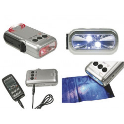 Dynamo led flashlight charger for mobile phone alarm fake money detector jr  international - 1