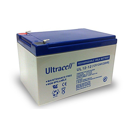 Bateria recargable 12v 12ah ul12 12 solar pila seca acu plomo gel 12a 13ah wpe12 12 ultracell - 1