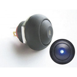 Mini push button with blue led 1p spst off (on) jr  international - 1