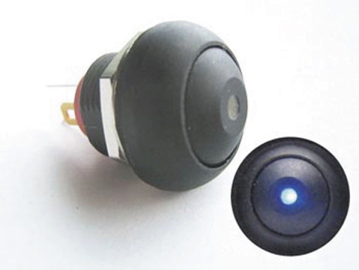 Miniature blu pulsante unipolare led spento (on) r1396b jr  international - 1
