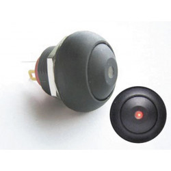 Mini push button with red led 1p spst off (on) jr  international - 1