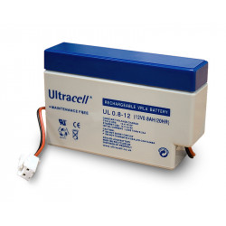 Rechargeable battery 12v 0.8ah 12vcc mp0.8 12 rechargeable battery lead calcium battery ul0.8 1 ultracell - 1