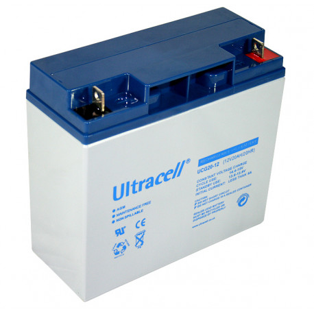 Bateria recargable estanco impermeable 12v 20ah ucg20 12 solar pilas secas acu plomo gel 12vcc 21ah ultracell - 1