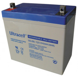 Bateria recargable 12v 55ah ul55 12 solar eolico acumulador ciclico plomo estanco impermeable golf ultracell - 1