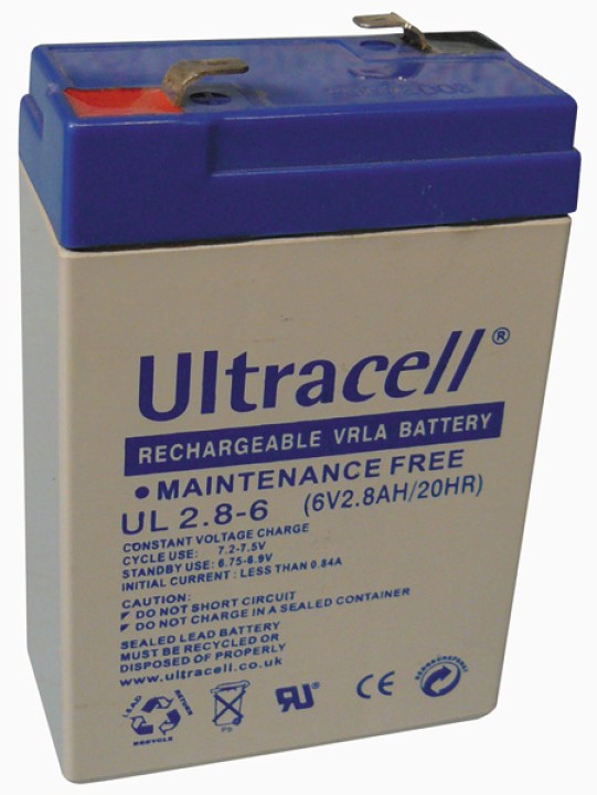 Batteria ricaricabile 6vcc 2.8ah permette l'alimentazione in caso d'interruzione elettricita' jr  international - 1