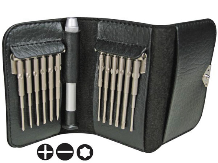 Set di cacciaviti di precisione in cr v 12 in 1 cacciavite a testa piatta strumento stelle vtbt14 kit di attrezzi velleman - 1