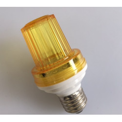 Mini strobe lamp yellow, 1w 10 led, e27 socket