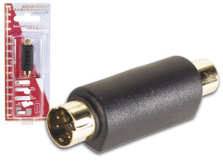 Adattatore s vhs maschio mini din 4p verso rca femmina dore avw140 velleman - 1