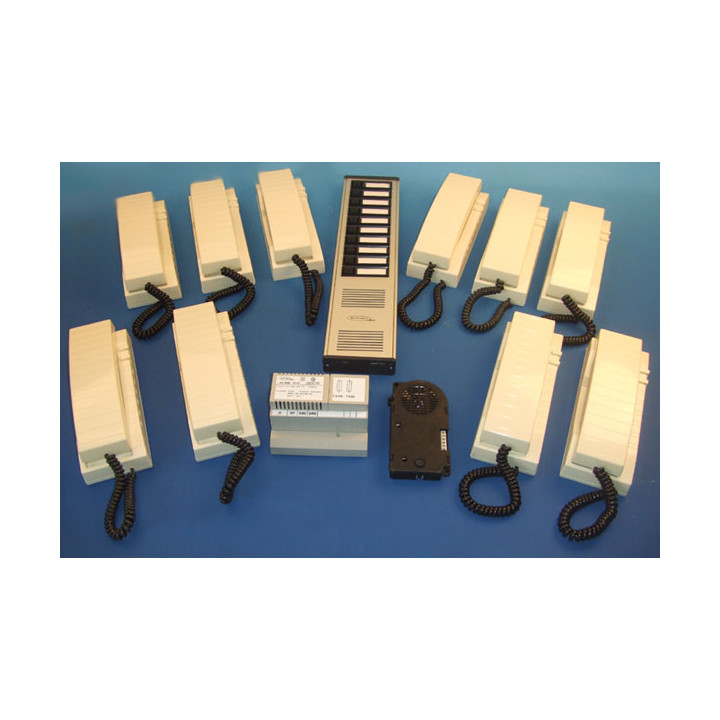 Doorphone pack 10 apartments doorphone system ak6168 (cablesto add) jr international - 1