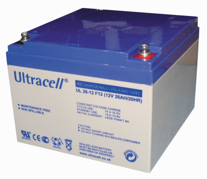 Batteria accu gel ricaricabile 12v 26ah batteria accu piombo accumulatore solare ultracell - 1