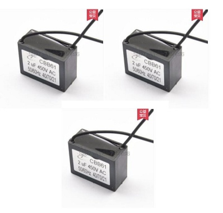 3 X kondensator CBB61 450V2UF tifoz tifoz kondensator vëllim kapacitoreve 2uF jr international - 1