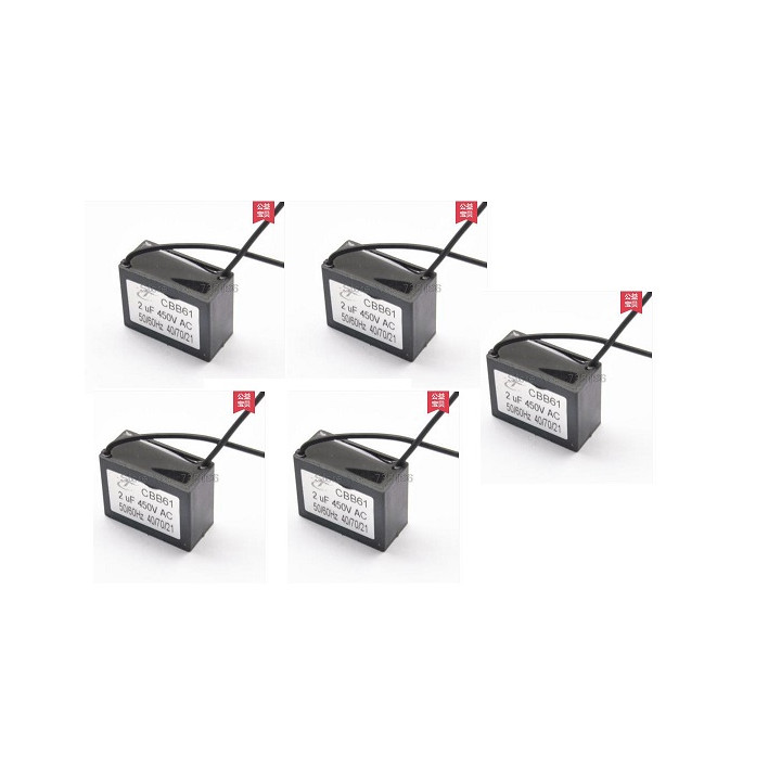 5 X capacitor CBB61 450V2UF fan exhaust fan capacitor capacitance capacitors 2uF jr international - 1