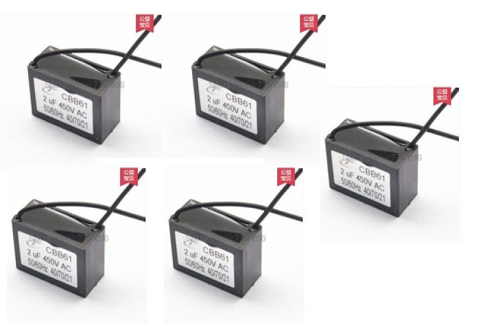 5 X kondensator CBB61 450V2UF tifoz tifoz kondensator vëllim kapacitoreve 2uF jr international - 1
