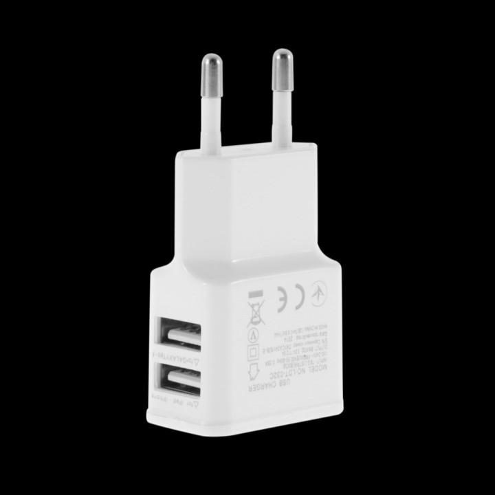 USB Power 2A Dual 2Ports EU Wall Charger Adapter para Samsung para iPhone para HTC jr international - 1