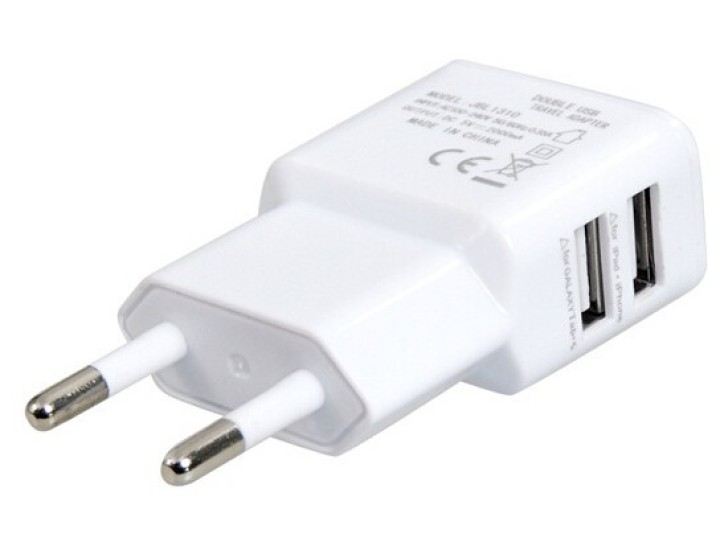 USB Power 2A Dual 2Ports EU Wall Charger Adapter para Samsung para iPhone para HTC jr international - 3