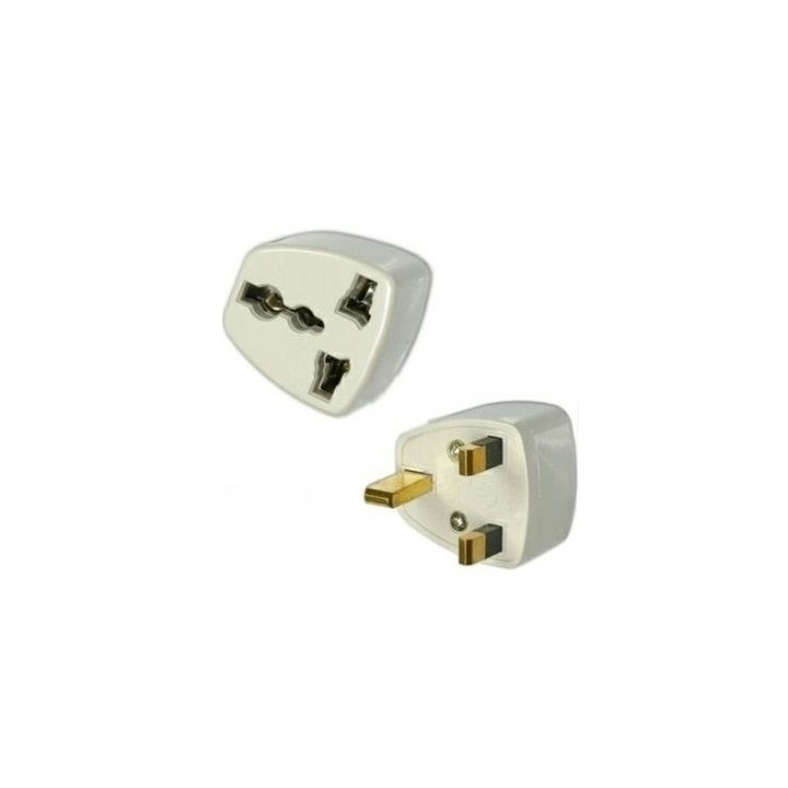 Adaptador electrico enchufe europeo hacia enchufe ingles lle929 adaptador convertidor pasmao - 1