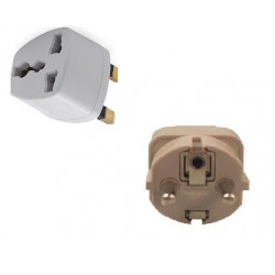 Outstanding Quality Universal 2-In-1 Grounded Type G USA to UK and Type E/F Schuko USA to Europe Plug Adapter jr international -