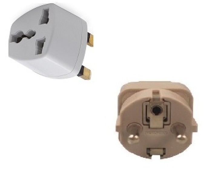 Outstanding Quality Universal 2-In-1 Grounded Type G USA to UK and Type E/F Schuko USA to Europe Plug Adapter jr international -