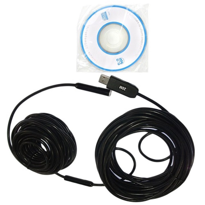 20m usb camera video endoscope tube pipe unblocking color led waterproof ip66 jr international - 1