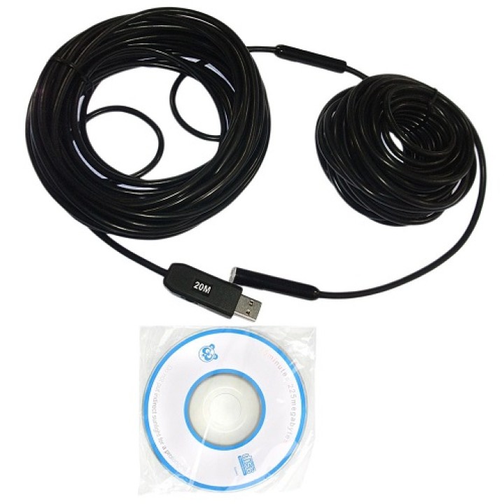 20m usb video cámara de inspección endoscopio tubo de color del tubo de desbloqueo llevó impermeable ip66 jr international - 1