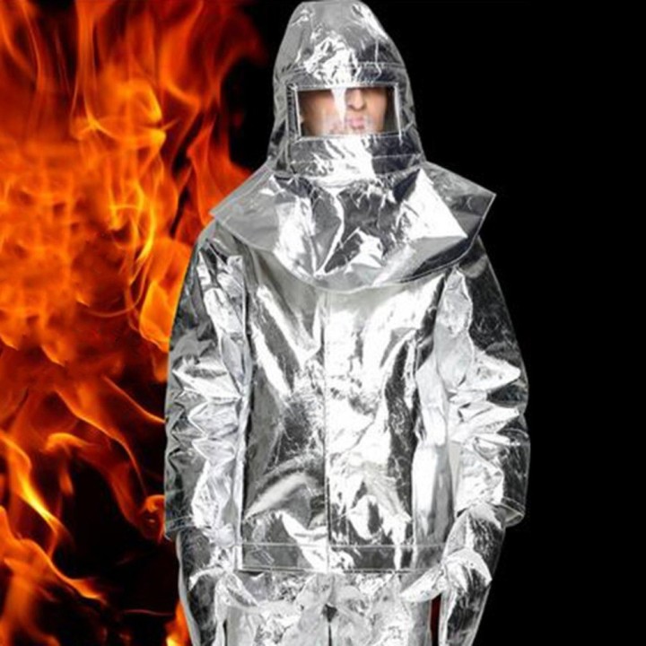 Tuta alluminio resistente calore 1000°c autorizzazione ga88 94 casco guanti prottezione scarpe alibaba - 2