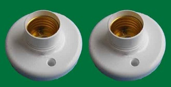 2 X Base di supporto portalampada e27 led 12v 24v 48v 220v 6a presa a muro illuminazione luce jr international - 1