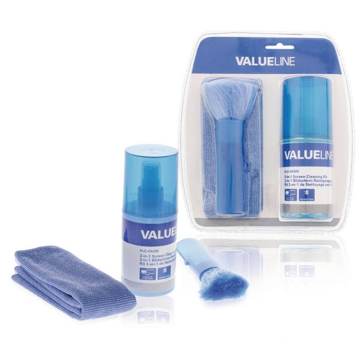 antistatische Reinigungssatz für TV-Bildschirme ohne Alkohol Tablette Smartphone Kit 200 ml vlc-CK200 nedis - 1