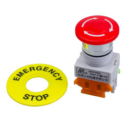 Emergency stop button no nf punch diameter 22 mm for bpr22 boit1 security anti agressio jr international - 9