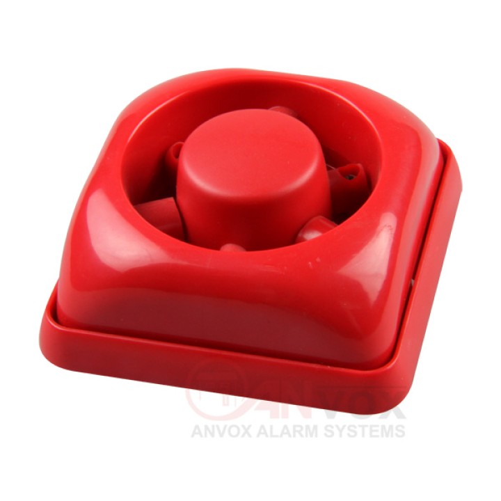 Sirene incendie 95db 12Vv 24v rouge FL-1 systeme alarme sonore feu jr international - 1