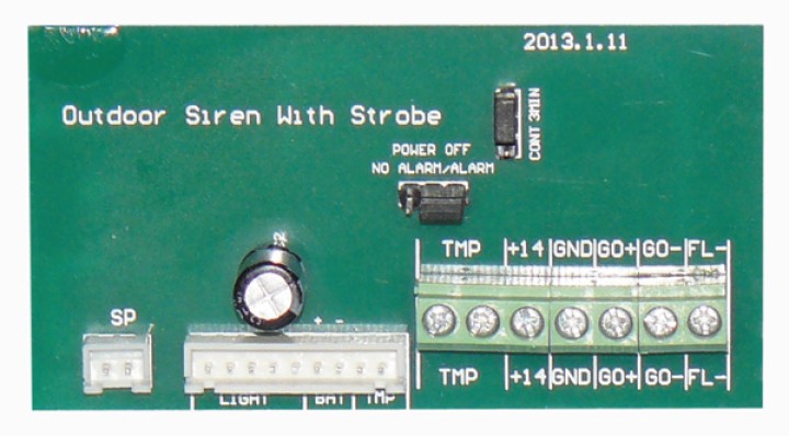 Circuit de sirene autoalimentee sa120p BS-2-50W PCB alarme sonore securite jr international - 1