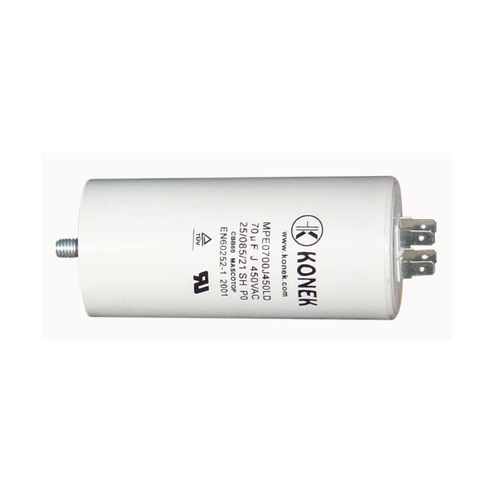 Capacitor 70 mf micro farad 450v 50 60 hz universal motor start capacitor with am terminal w1 11060 jr international - 1