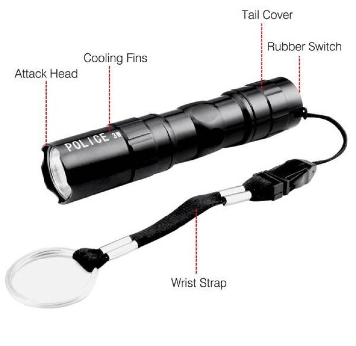 Torche led 3w cree lumière q5 mini lampe eclairage jr international - 8