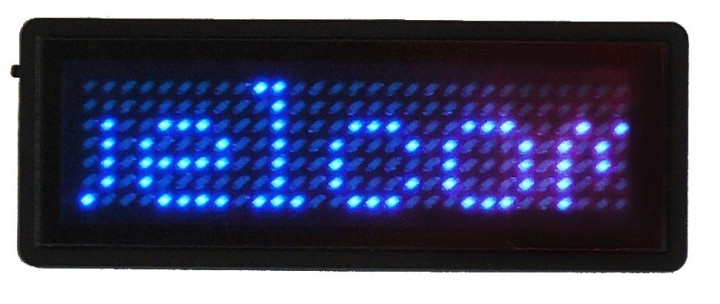 Badge blaue led programmierbare 5 zeichen 29 x 7 punktmatrix-display 5-stellige visitenkarte b729tsb jr international - 1