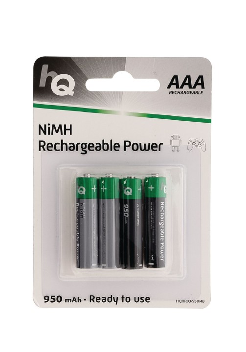 4 NiMH-Akku AAA 1,2V 950mAh Blister von 4 Batterien HQHR03-950 / 4B nedis - 3