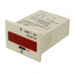 Jdm11-6h electronic contador acumulador 12v dc digit display largo conteo jr international - 10